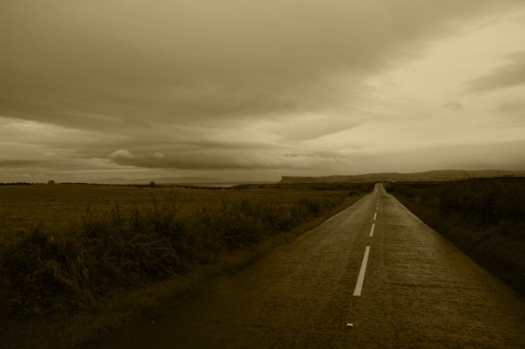 Road stretching into the distance, Northern Ireland
